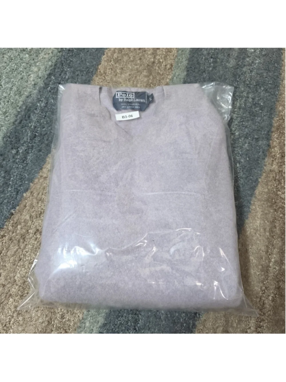 Polo Ralph Lauren 100% Cashmere Sweater Gray Knit Size L Soft Luxury